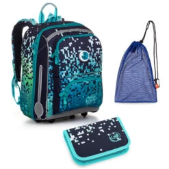 Set Topgal BEBE 21012 B - Schulaktentasche + Federmäppchen + Schuhbeutel