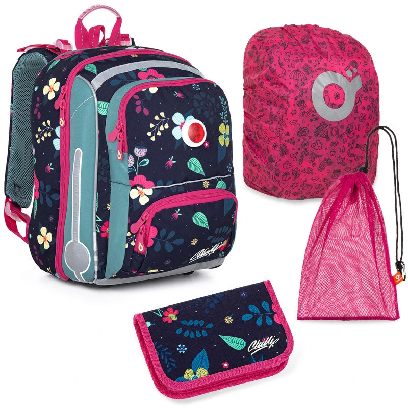 Großes Schulset Topgal BEBE 21001 G - Schultasche + Federmäppchen + Schuhbeutel + Regenhülle 1 Großes Schulset Topgal BEBE 21001 G - Schultasche + Federmäppchen + Schuhbeutel + Regenhülle