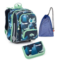 Schulset Topgal BEBE 22012 B - Schulaktentasche + Federmäppchen + Schuhbeutel