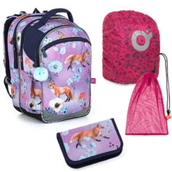 Schulset Topgal COCO 22006 G - Schulrucksack + Federmäppchen + Schuhbeutel + Regenhülle