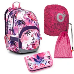 Schulset Topgal KIMI 22011 G - Schulrucksack + Federmäppchen + Schuhbeutel + Regenhülle