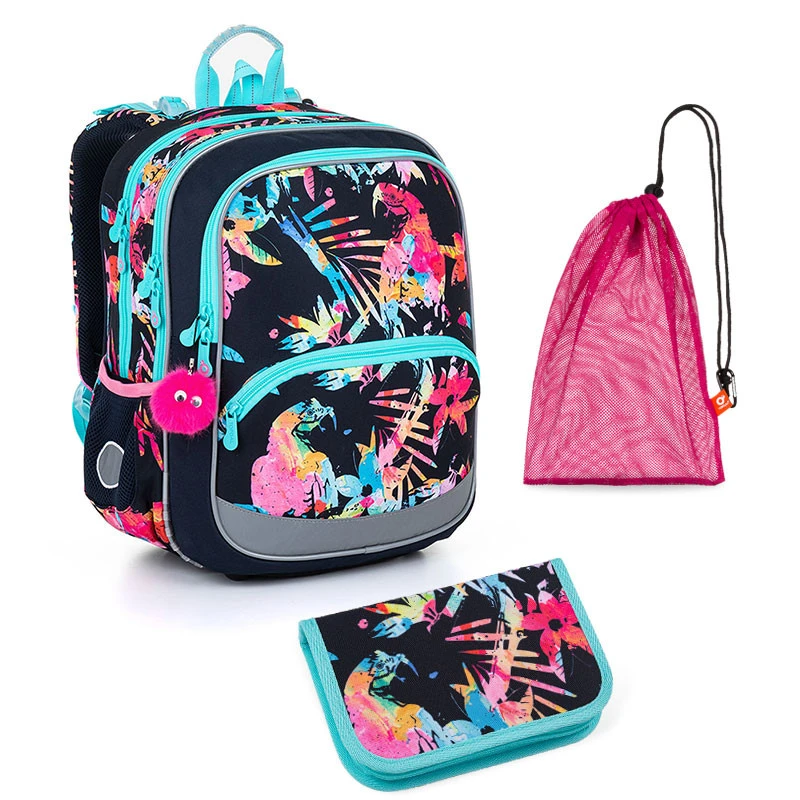 Schulset Topgal BAZI 23003 G - Schulrucksack + Federmäppchen + Schuhbeutel 1 Schulset Topgal BAZI 23003 G - Schulrucksack + Federmäppchen + Schuhbeutel