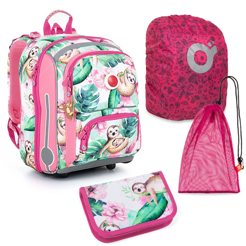 Großes Schulset Topgal BEBE 23001 G - Schulrucksack + Federmäppchen + Schuhbeutel + Regenhülle 1 Großes Schulset Topgal BEBE 23001 G - Schulrucksack + Federmäppchen + Schuhbeutel + Regenhülle