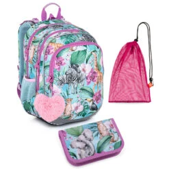 Schulset Topgal ELLY 23004 G - Schulrucksack + Federmäppchen + Schuhbeutel