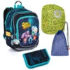 Großes Schulset Topgal ENDY 23012 B - Schulrucksack + Federmäppchen + Schuhbeutel + Regenhülle