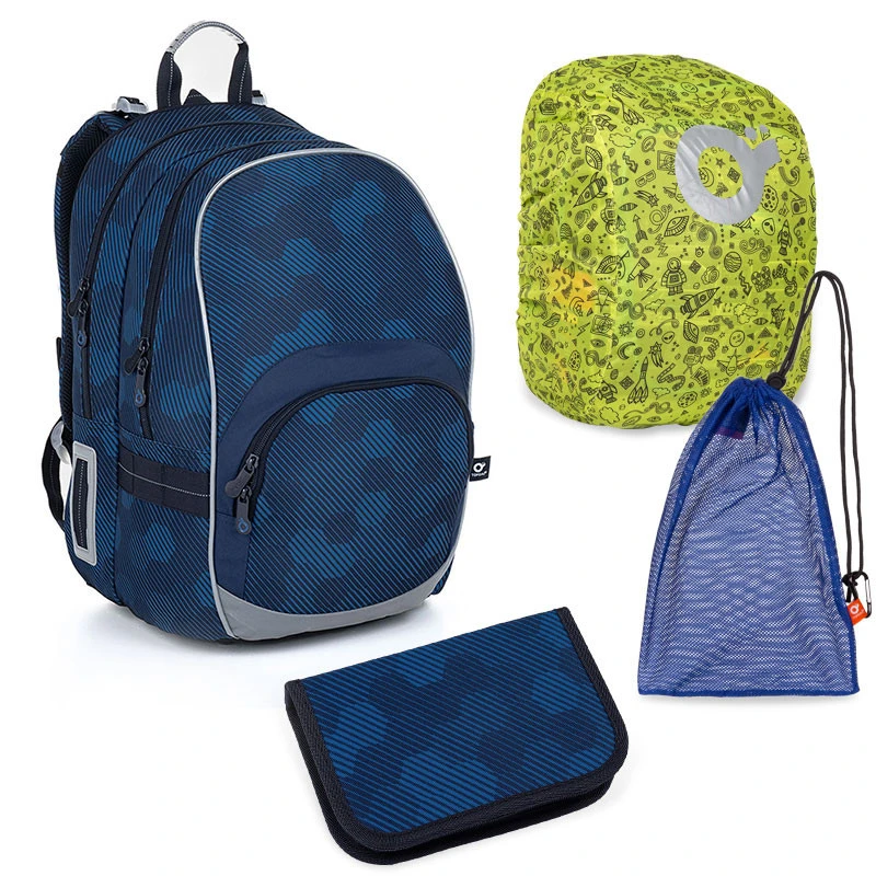 Großes Schulset Topgal KIMI 23020 B - Schulrucksack + Federmäppchen + Schuhbeutel + Regenhülle 1 Großes Schulset Topgal KIMI 23020 B - Schulrucksack + Federmäppchen + Schuhbeutel + Regenhülle