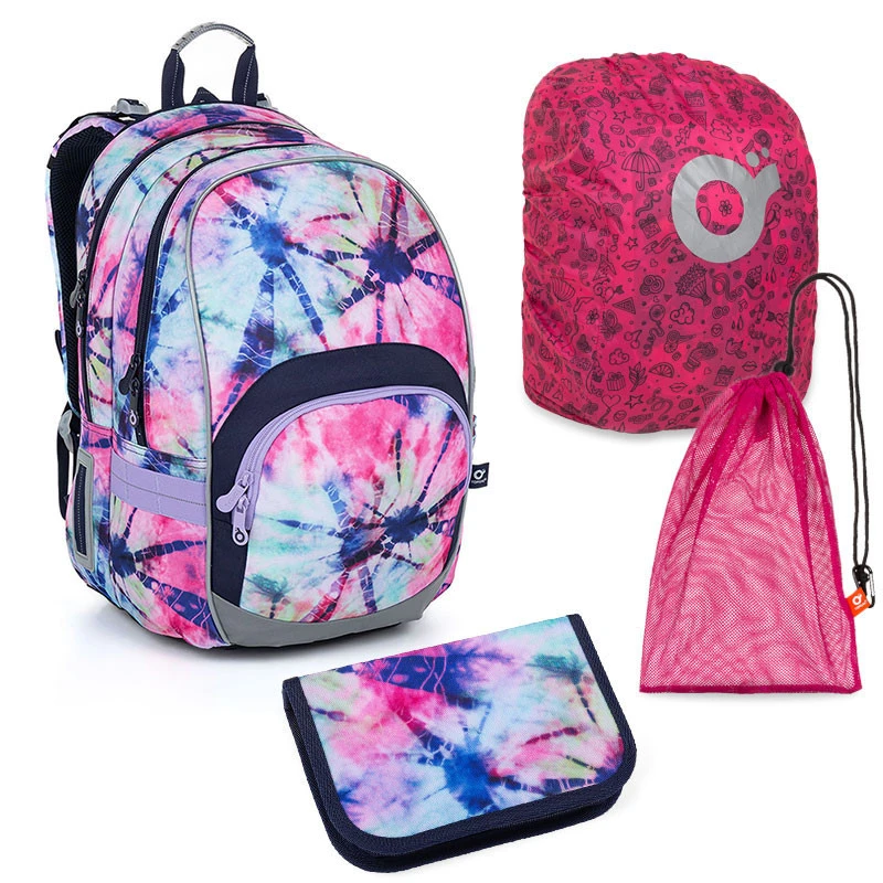 Großes Schulset Topgal KIMI 23010 G - Schulrucksack + Federmäppchen + Schuhbeutel + Regenhülle 1 Großes Schulset Topgal KIMI 23010 G - Schulrucksack + Federmäppchen + Schuhbeutel + Regenhülle